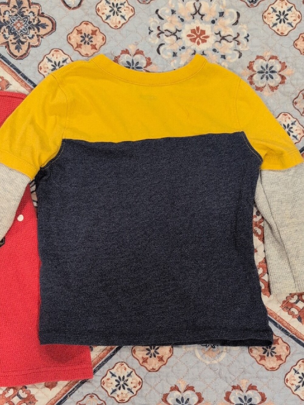 Two Long Sleeve 2T Boy Shirts. Red Thermal Pullover with Blue Graphic Old Navy - Picture 6 of 8